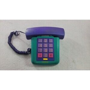 Vintage Conair Telephone Model SW2006 Color Brights 90s Desk Phone Teal Purple